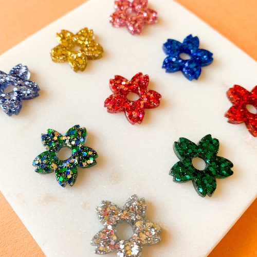 Charms Boucles d'Oreilles -Fleurs Tiaré - 10 couleurs