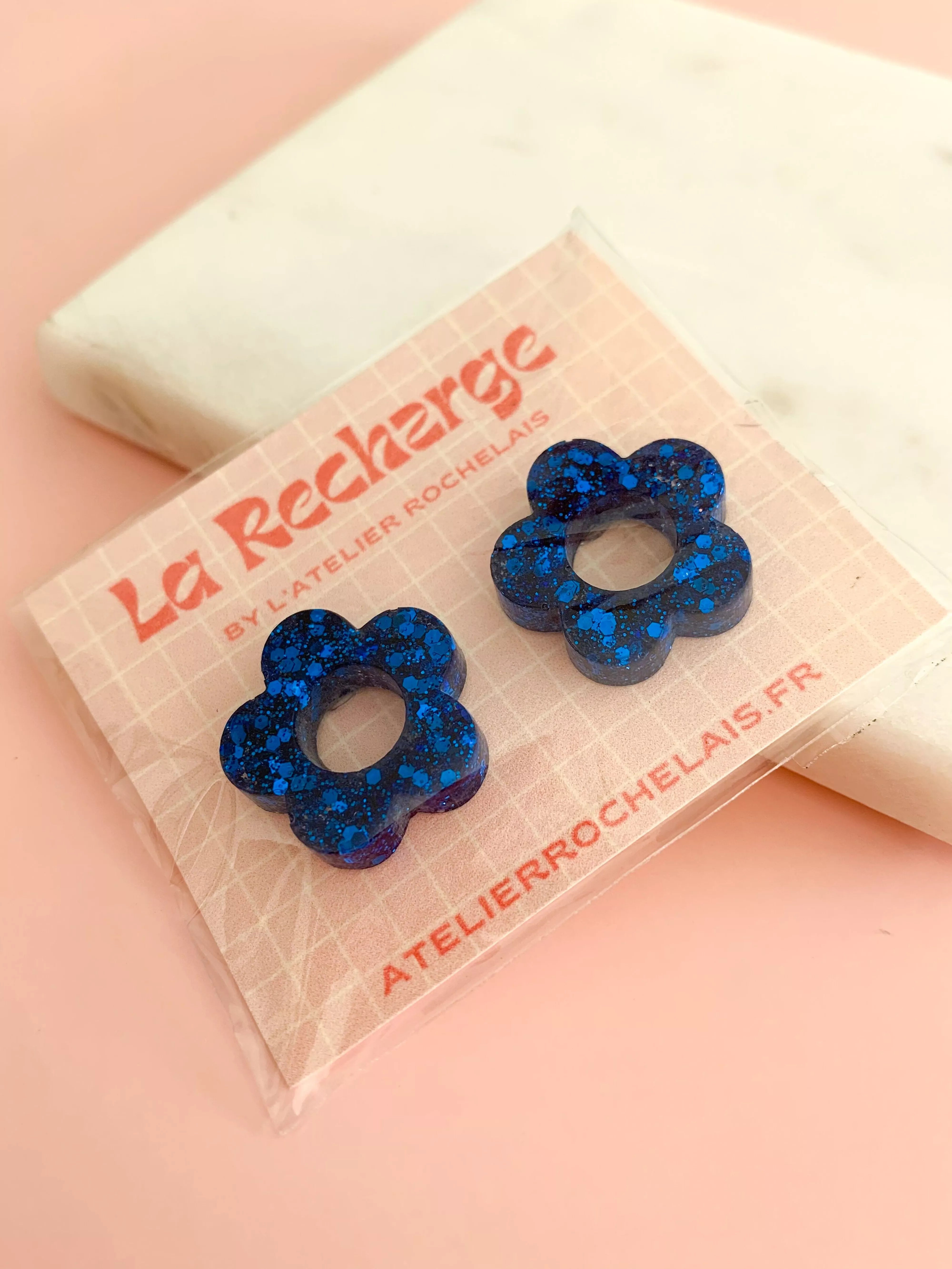 Charms Boucles d'Oreilles -Fleurs interchangeables - 10 couleurs