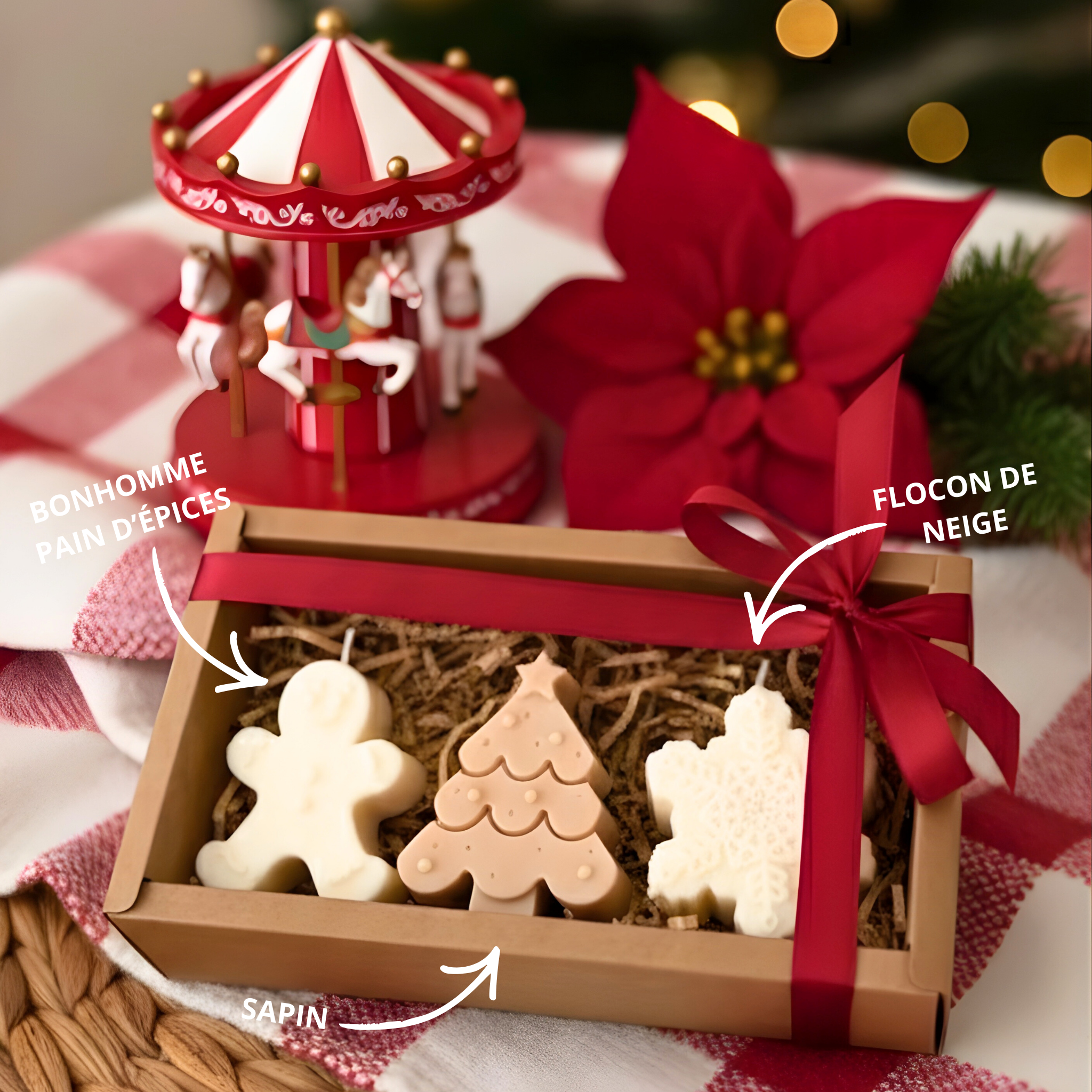 Coffret 3 bougies - Édition Noël 🎄- Atelier Rochelais™