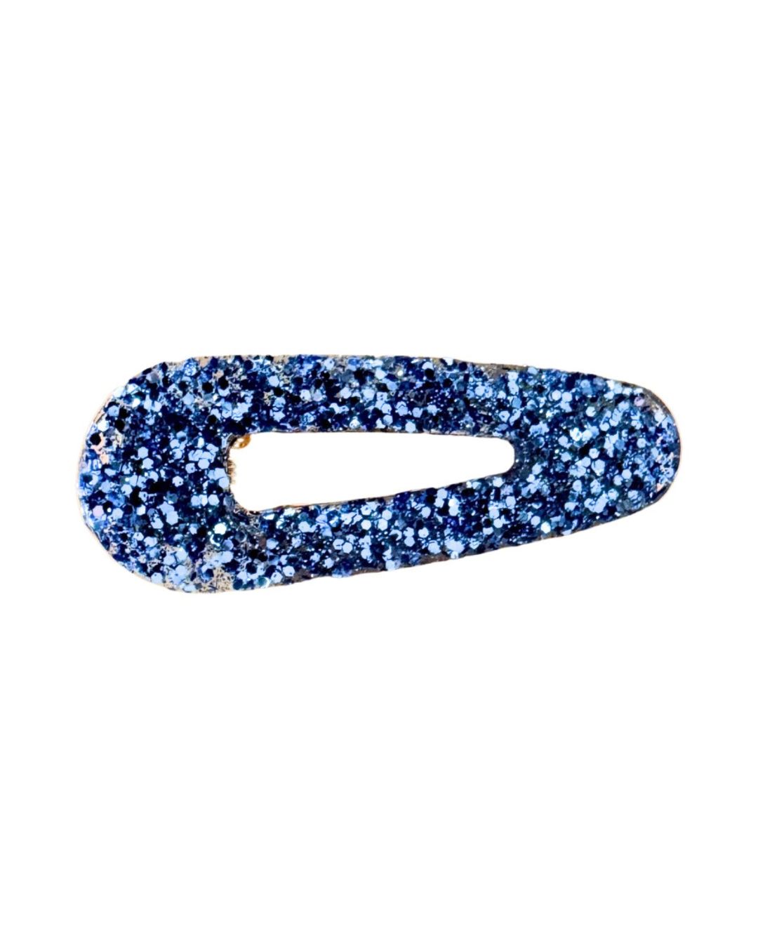 barrette cheveux bleu et argent triangle