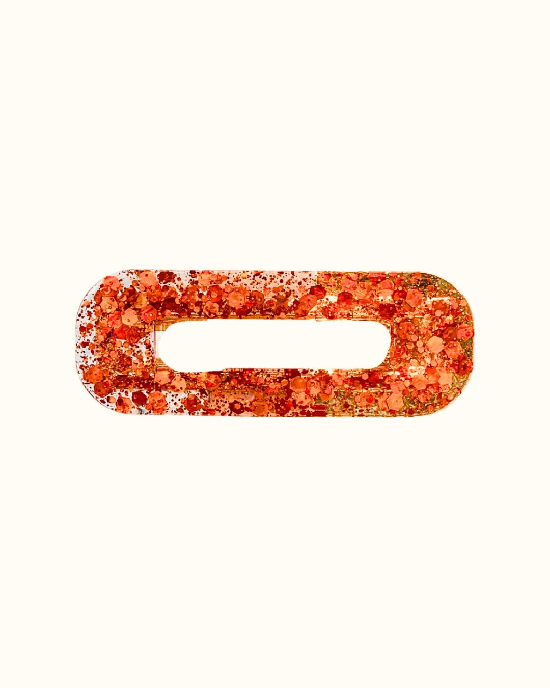 barrette rectangle orange cheveux