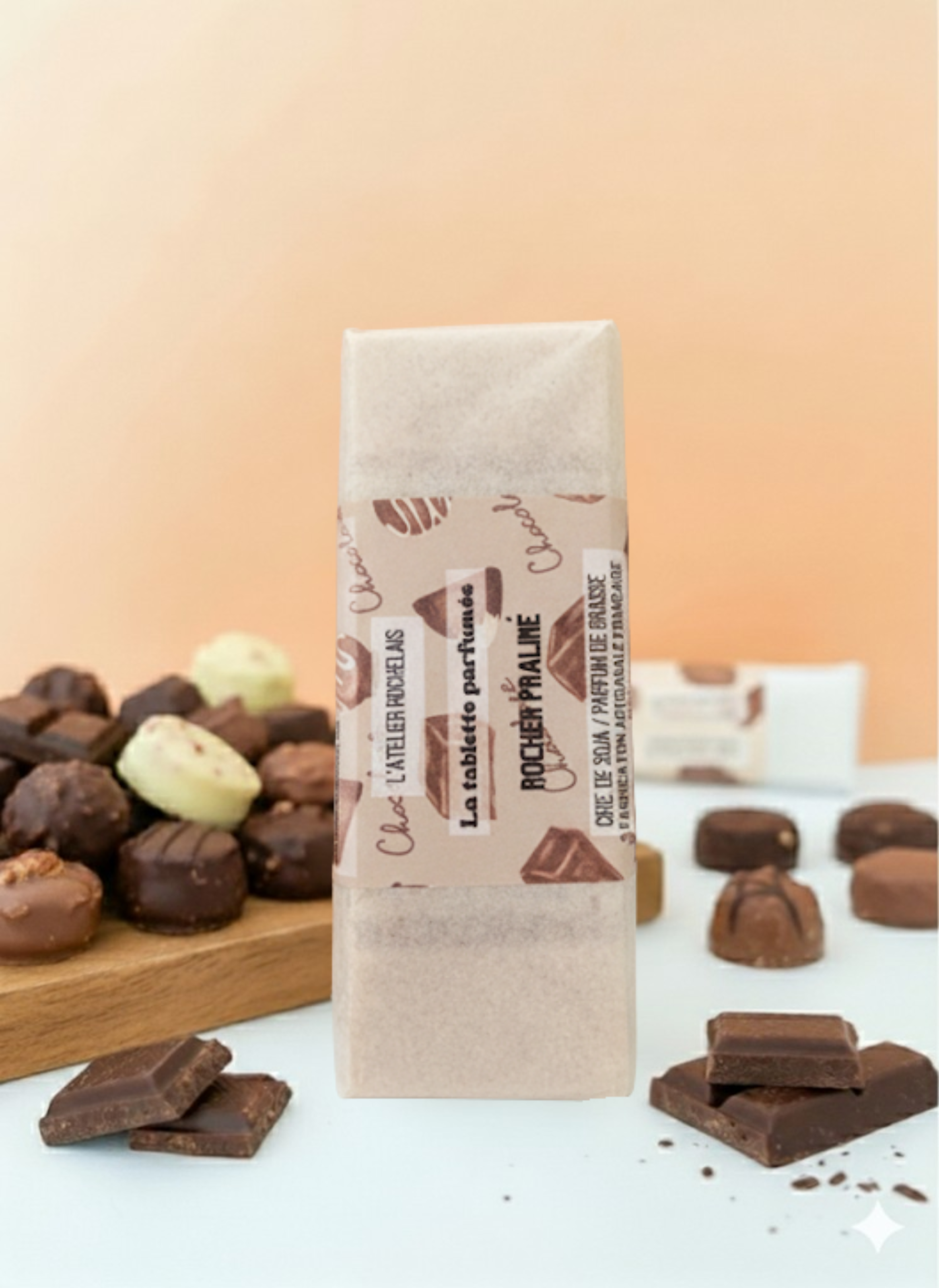 fondant parfum rocher praline cire de soja