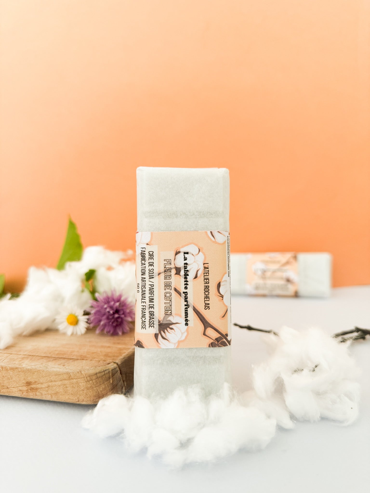 fondant tablette parfum fleur coton cire de soja