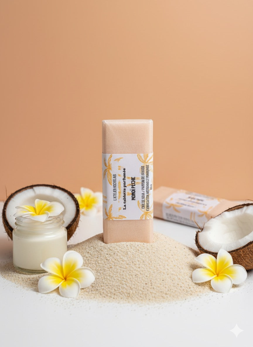 fondant tablette parfum monoï pêche cire de soja