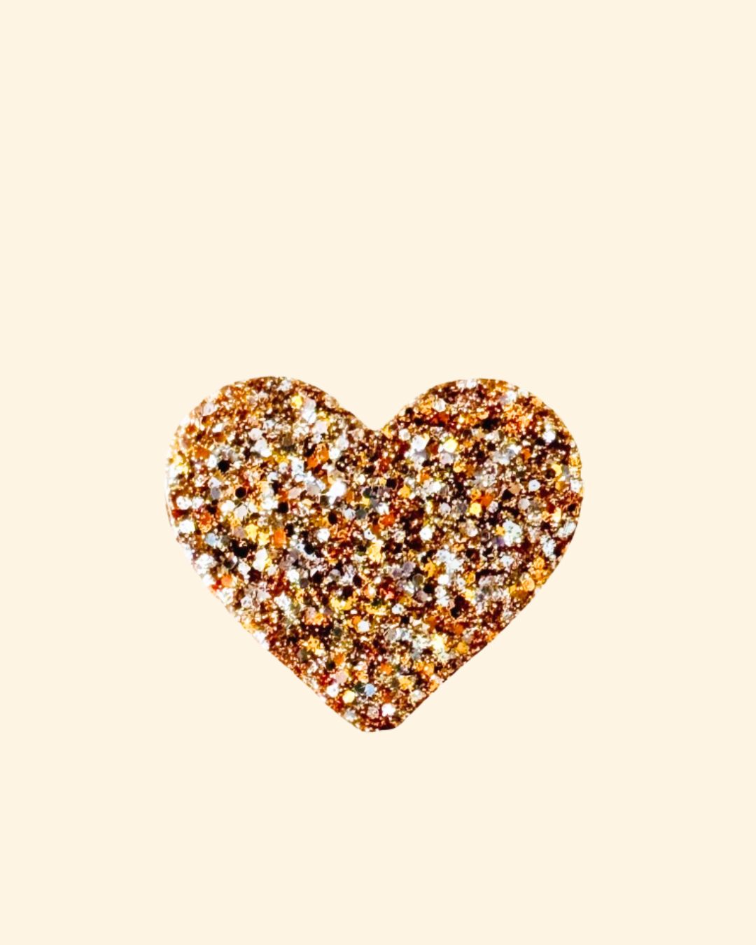 pin's coeur paillettes doré argent