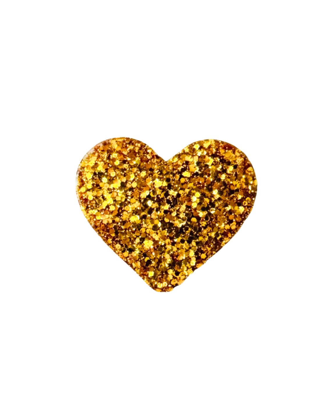 pin's coeur jaune doré