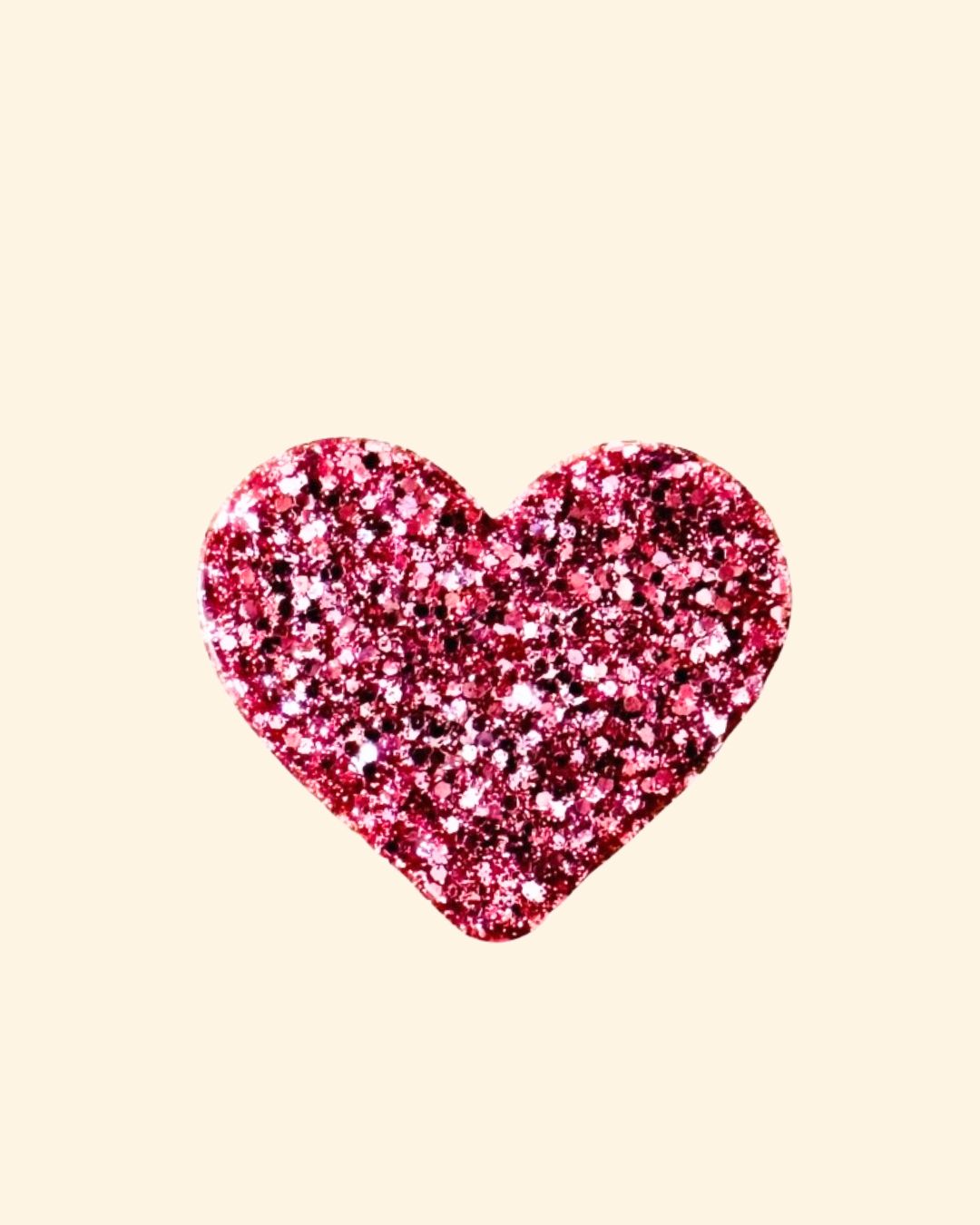 pin's coeur paillettes rose