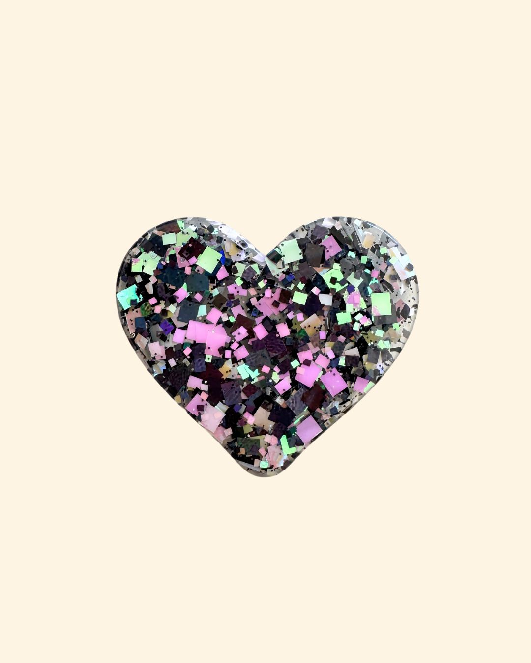 pin's grosse paillette coeur rose vert