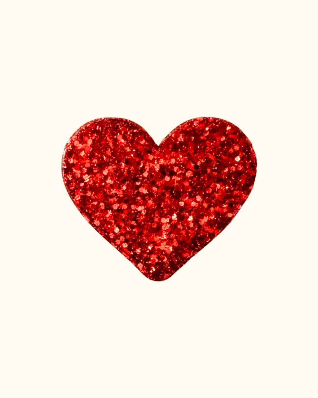 pin's coeur paillettes rouge