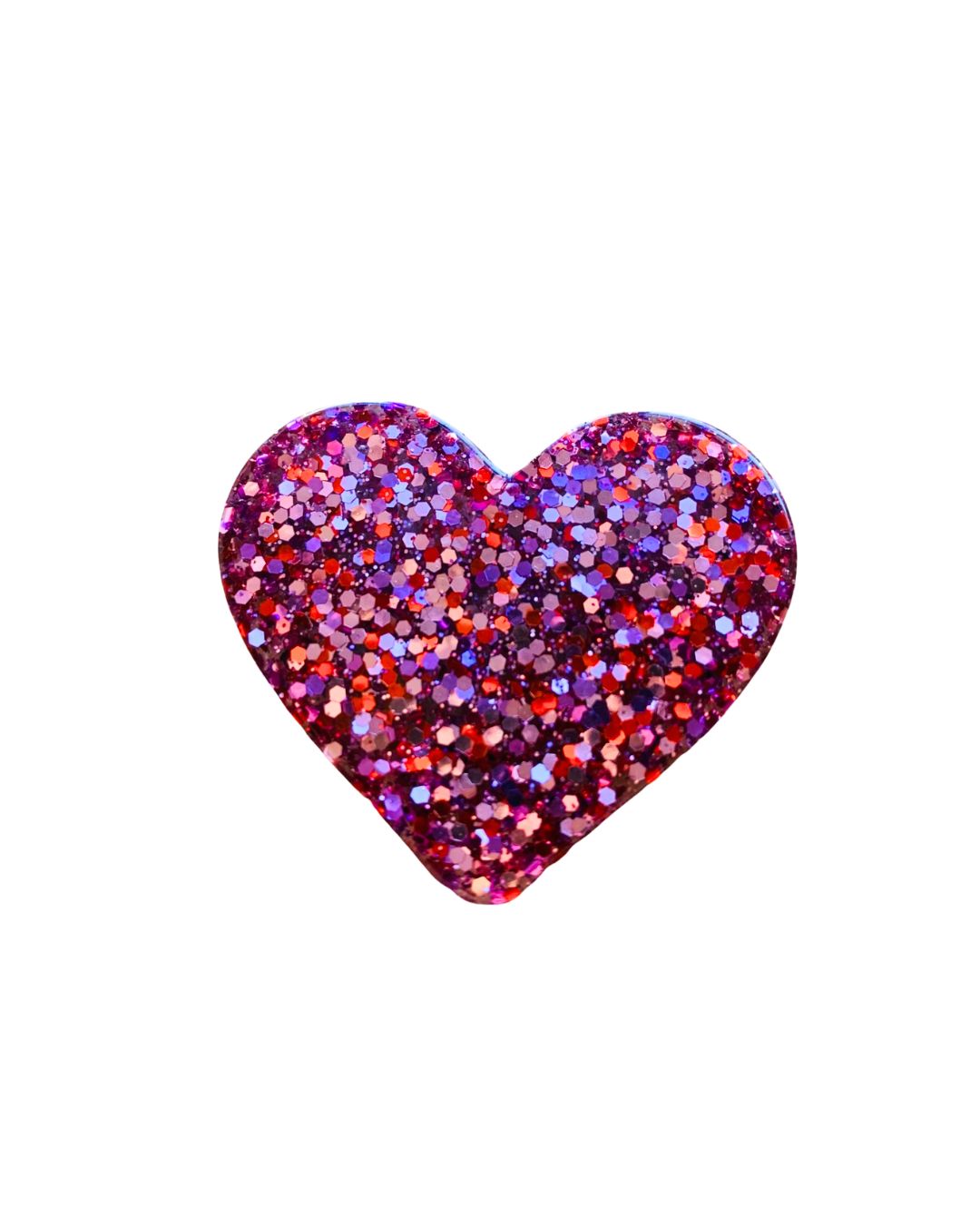 pin's coeur paillettes violet rouge