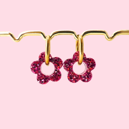 Charms Fleurs pour boucles d’oreilles – 10 couleurs interchangeables