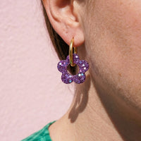 Boucles d’oreilles Fleurs pailletées