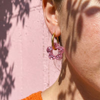 Boucles d’oreilles Fleurs pailletées