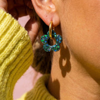 Boucles d’oreilles Fleurs pailletées