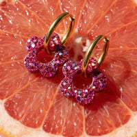 Boucles d’oreilles Fleurs pailletées