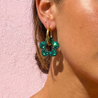 Boucles d’oreilles Fleurs pailletées