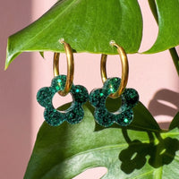 Boucles d’oreilles Fleurs pailletées
