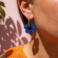 Boucles d’oreilles Fleurs pailletées