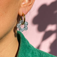 Boucles d’oreilles Fleurs pailletées