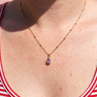 Collier Ella pendentif baguette zirconium porté au cou femme L'Atelier Rochelais La Rochelle