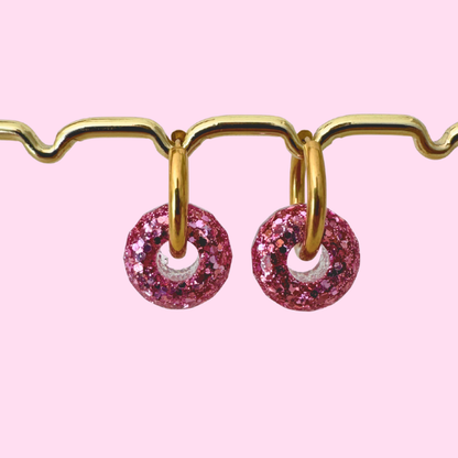 Créoles boules pailletées interchangeables – Boucles d’oreilles colorées et scintillantes