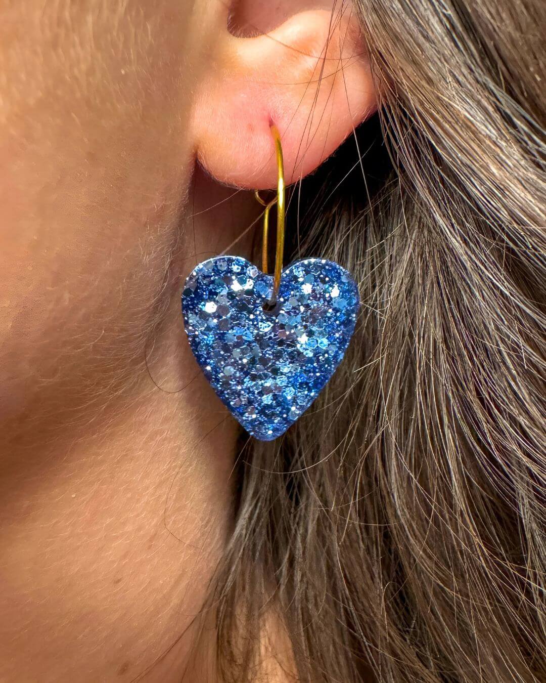 Boucles d’oreilles Cœur bleu