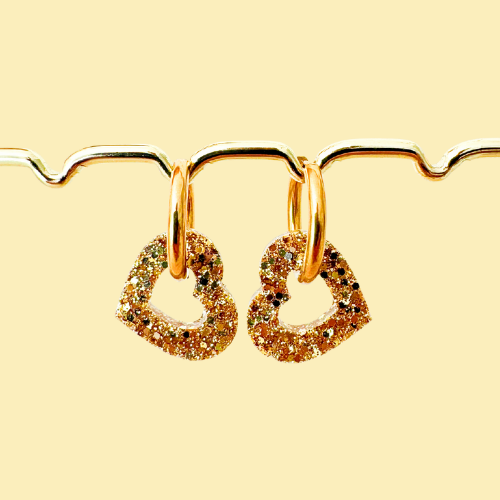 Charms Boucles d'Oreilles - Coeurs - 10 couleurs