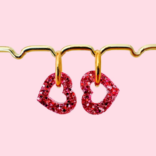 Charms Boucles d'Oreilles - Coeurs - 10 couleurs