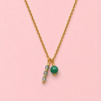 Collier Liv vue détail goutte zirconium acier inoxydable doré bijou La Rochelle