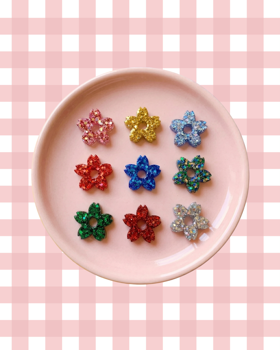 Charms Fleurs de Tiaré pour boucles d’oreilles – 10 couleurs interchangeables