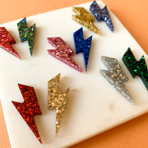 Charms Boucles d'Oreilles -Éclairs interchangeables - 10 couleurs