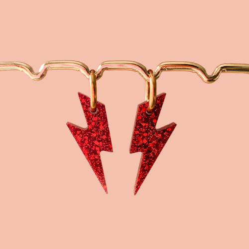 Charms Boucles d'Oreilles -Éclairs interchangeables - 10 couleurs