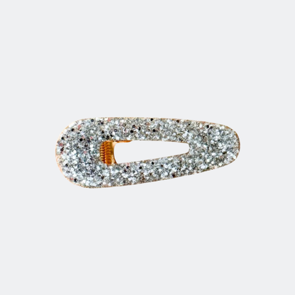 Barrette à paillettes argentées, bijou artisanal élégant L'Atelier Rochelais