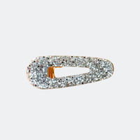 Barrette à paillettes argentées, bijou artisanal élégant L'Atelier Rochelais