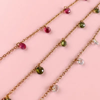 Bracelet Alma zirconium vue de dos chaînette dorée bijou fait main La Rochelle
