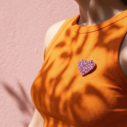 Pin's / Broche Cœur pailleté