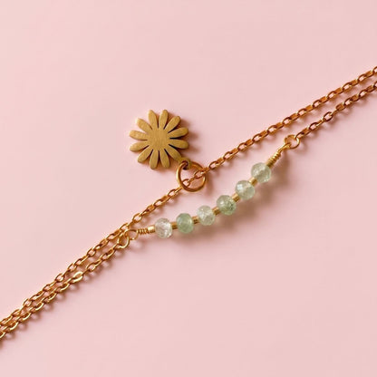 Bracelet Emy double rang acier inoxydable doré bijou waterproof La Rochelle