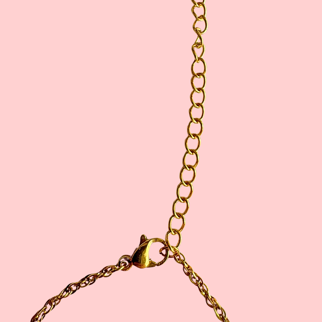 Bracelet Cléo perles colorées chaînette dorée acier inoxydable bijou La Rochelle