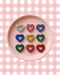 Charm pampille cœur interchangeable pour boucles d'oreilles créoles, collection 10 couleurs, bijou femme en résine, Atelier Rochelais La Rochelle