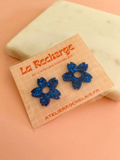 Charms Fleurs de Tiaré pour boucles d’oreilles – 10 couleurs interchangeables