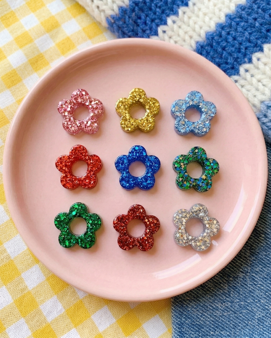 Charms Fleurs pour boucles d’oreilles – 10 couleurs interchangeables