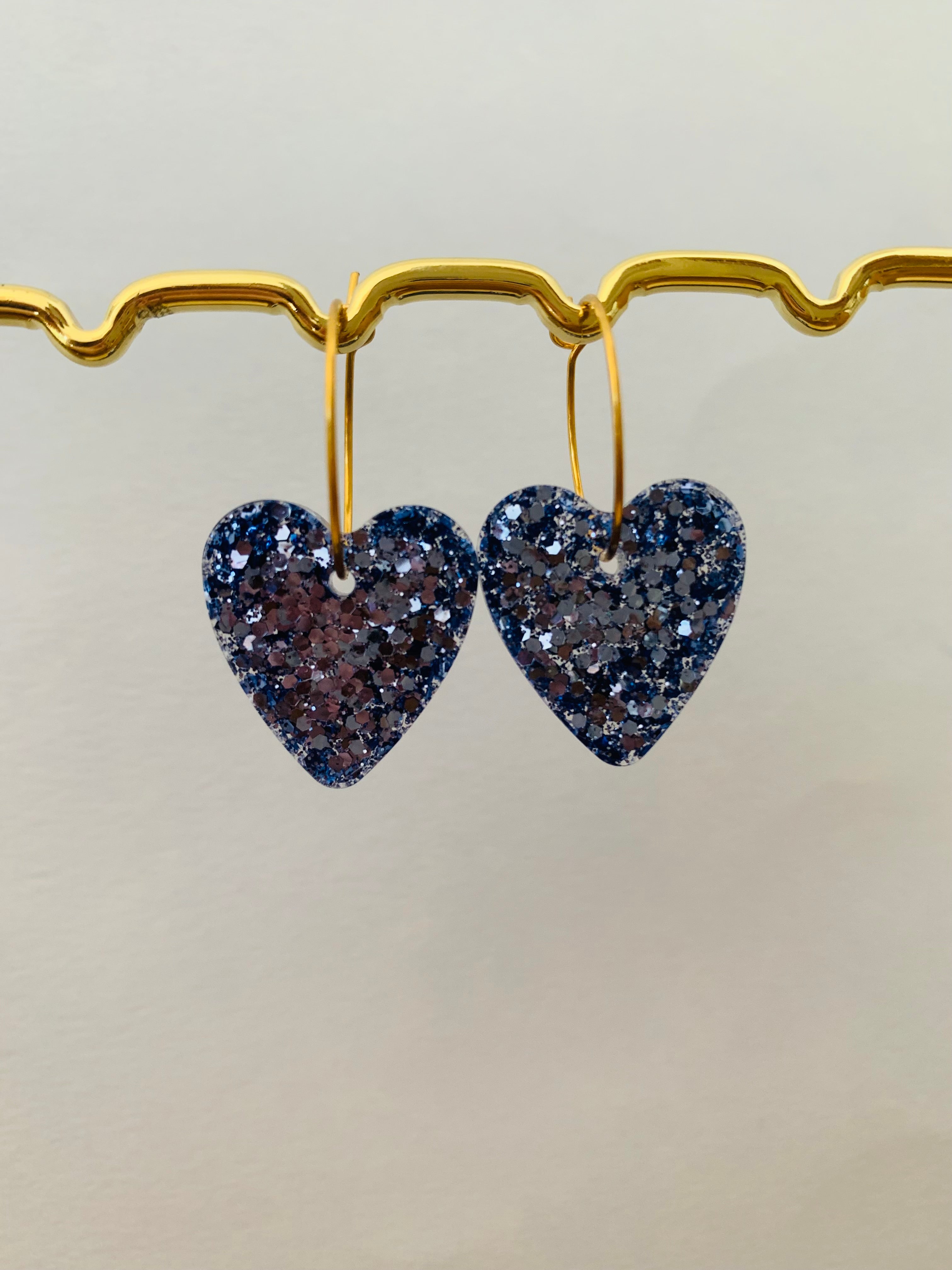 Boucles d’oreilles Cœur bleu