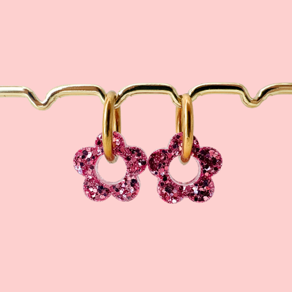 Charms Fleurs pour boucles d’oreilles – 10 couleurs interchangeables