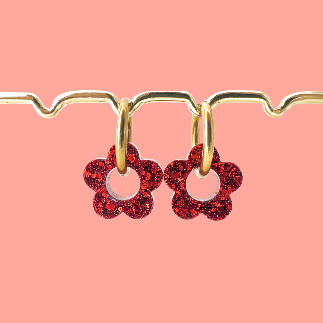 Boucles d’Oreilles fleurs pailletées 🌸