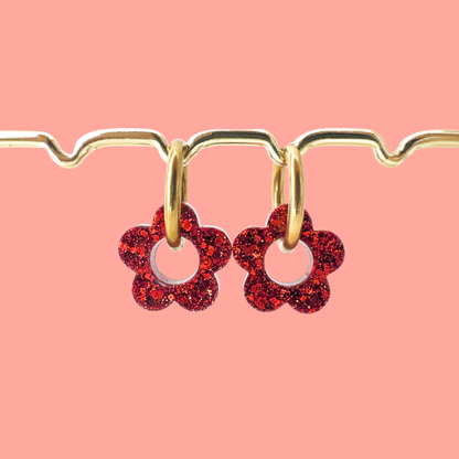 Charms Fleurs pour boucles d’oreilles – 10 couleurs interchangeables
