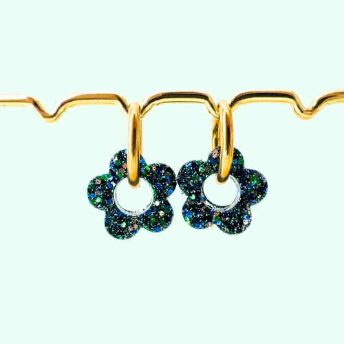 Charms Fleurs pour boucles d’oreilles – 10 couleurs interchangeables