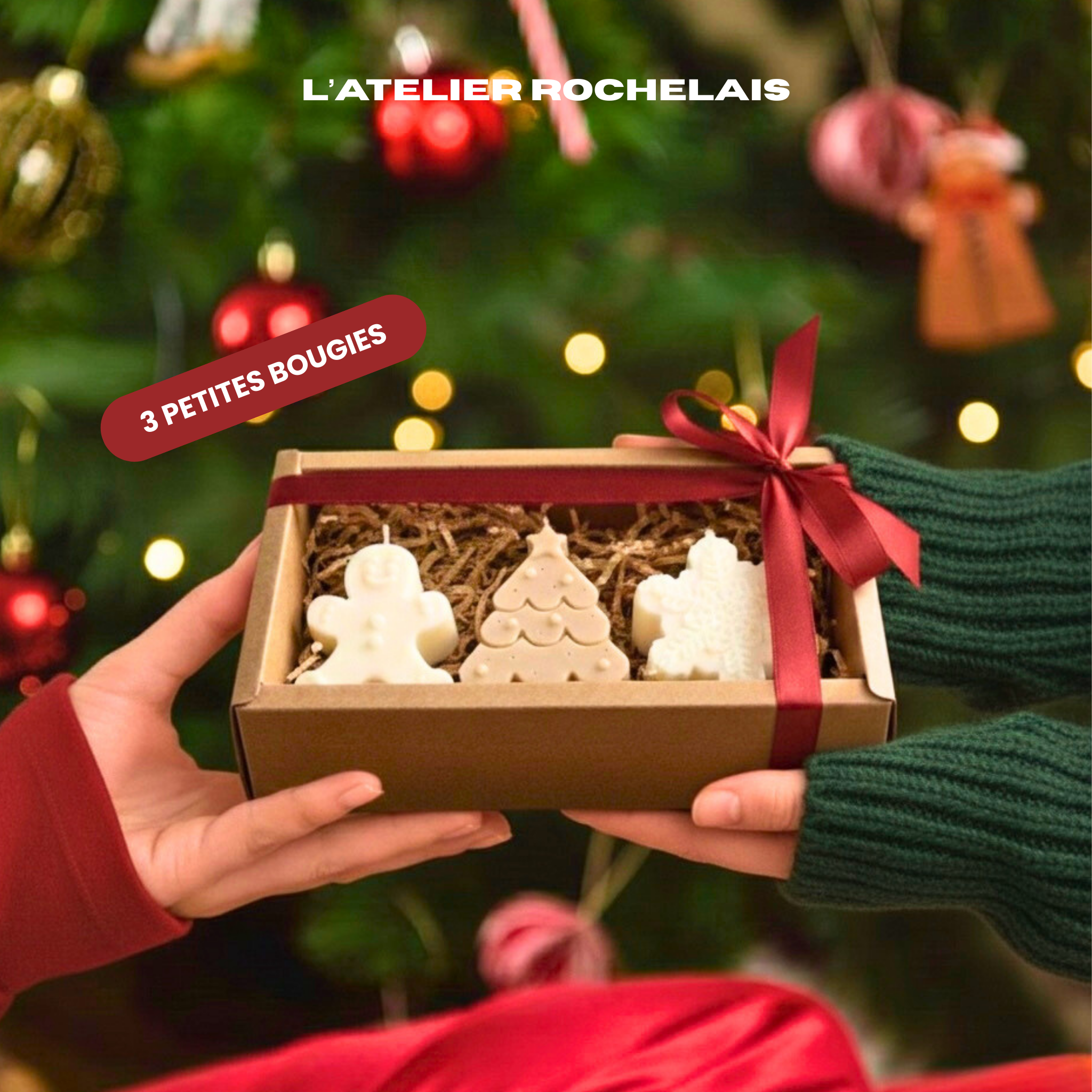 Coffret 3 bougies - Édition Noël 🎄- Atelier Rochelais™