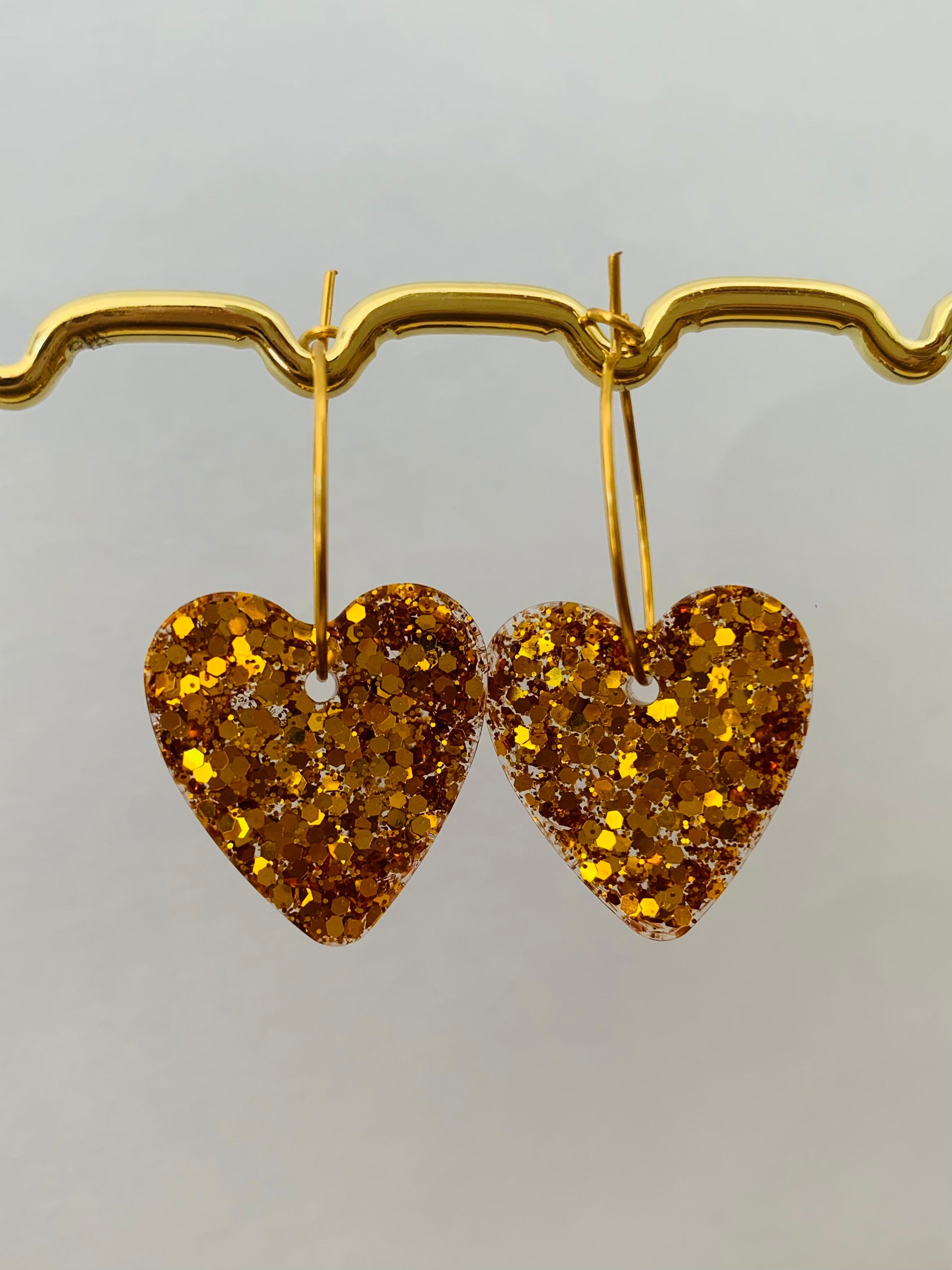 Boucles d’oreilles Cœur Jaune doré