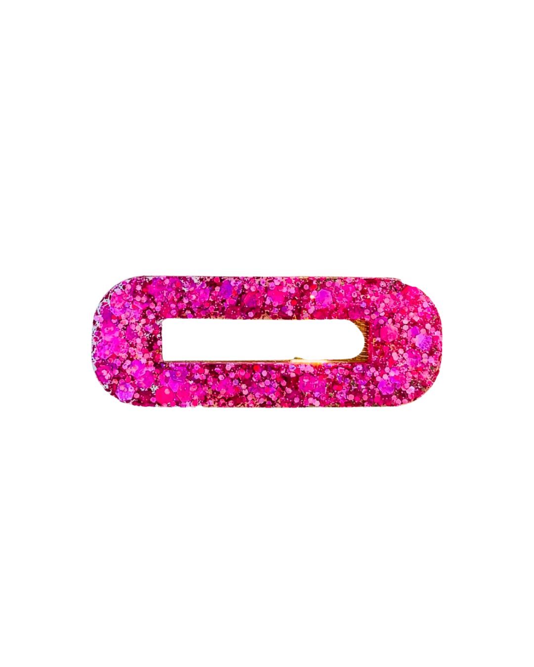 Barrette rectangle rose paillette pour cheveux