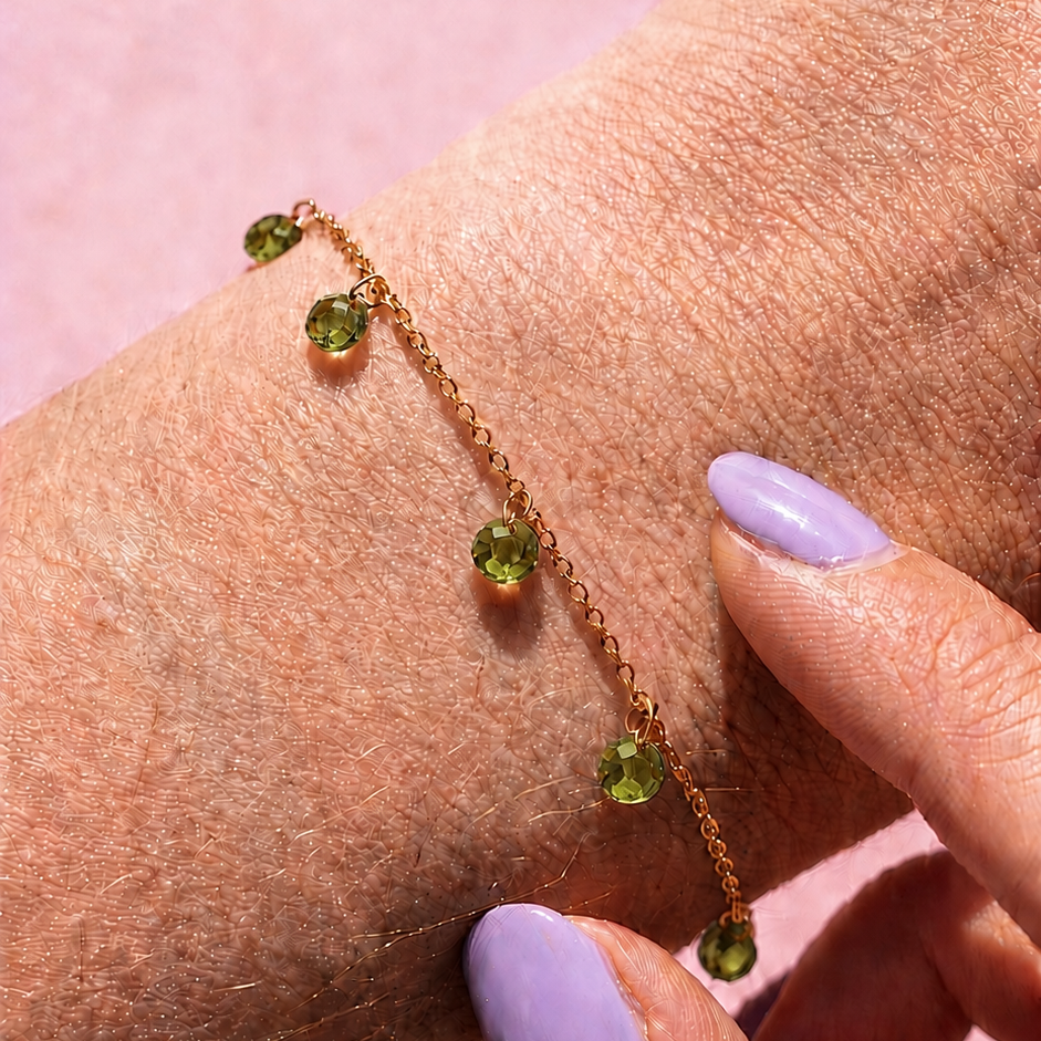 Bracelet Alma pampilles zirconium cristal porté bijou élégant L'Atelier Rochelais